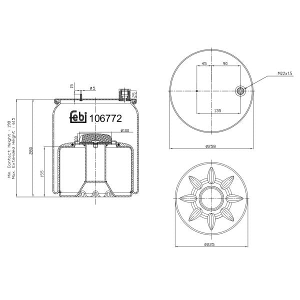 FEBI FE106772 Air Suspension Bellow