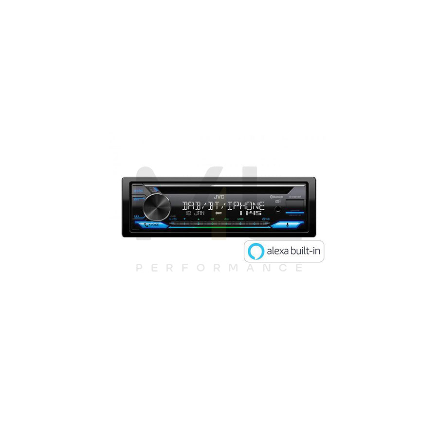 JVC KD-DB912BT Car stereo Amazon Alexa ready, CD-R/RW, 1 DIN, AOA 2.0, Made for iPod/iPhone, LCD, AAC, FLAC, MP3, WAV, WMA, Spotify
