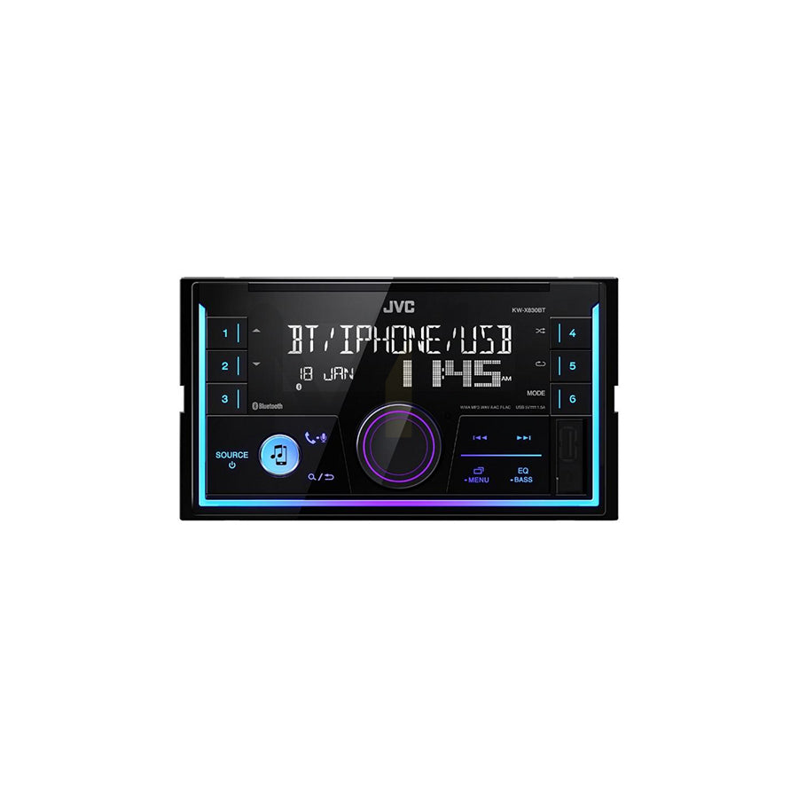 JVC KW-X830BT Car stereo Bluetooth, Spotify, 2 DIN, Made for iPhone/iPod, 12V, AAC, FLAC, MP3, WAV, WMA