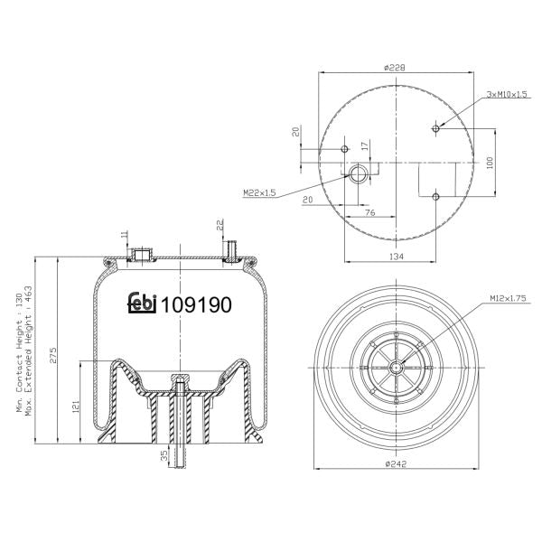 FEBI FE109190 Air Suspension Bellow