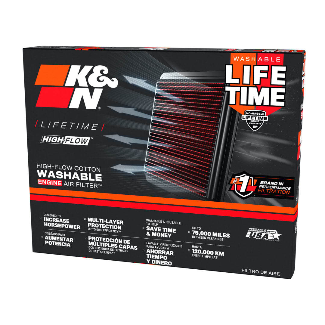 K&N 33-5120 High-Flow Original Lifetime Engine Air Filter - HONDA CIVIC L4-1.5L F/I