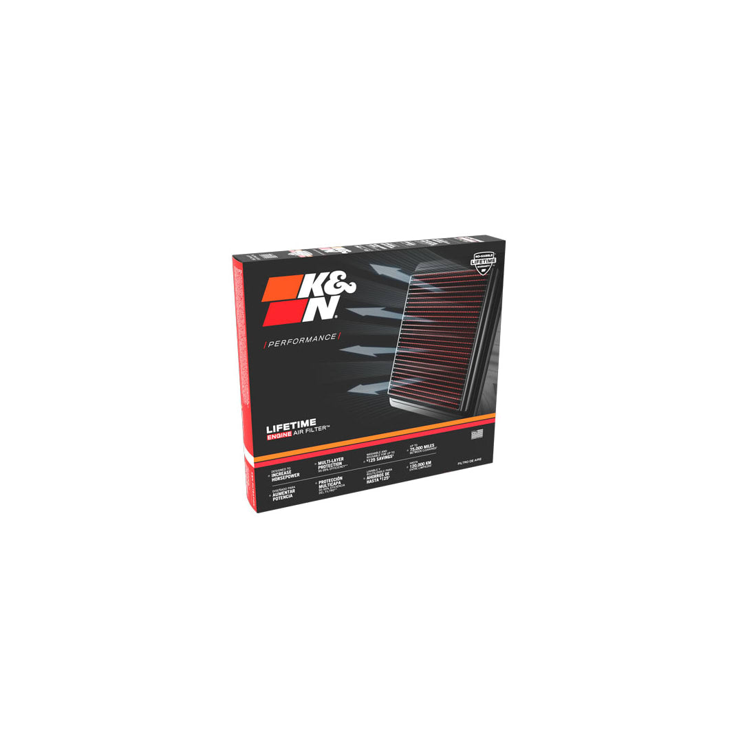 K&N 33-5131 High-Flow Original Lifetime Engine Air Filter - HYUNDAI ELANTRA N L4-2.0L F/I