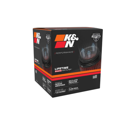 K&N RU-5296 High-Flow Original Universal Air Filter - 4"FLG, 6"B, 3-1/2"T; 6-5/16"H