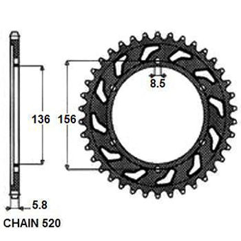 SUNSTAR SUNR1-3631-45 Chain Sprocket