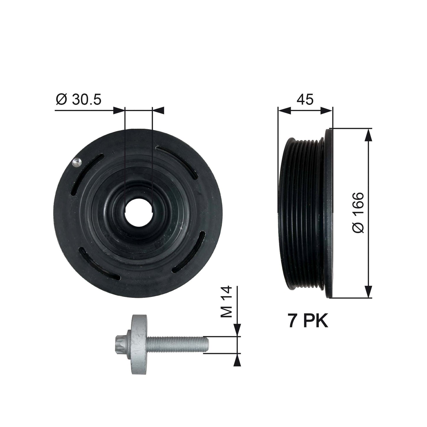 GATES GATTVD1054A Crankshaft Belt Pulley