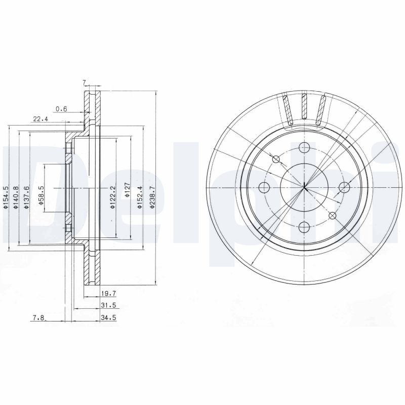 DELPHI BG3805 Brake Disc .