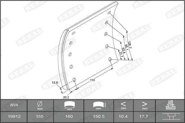 LPR LPR06870 Parking Brake Brake Shoe Set