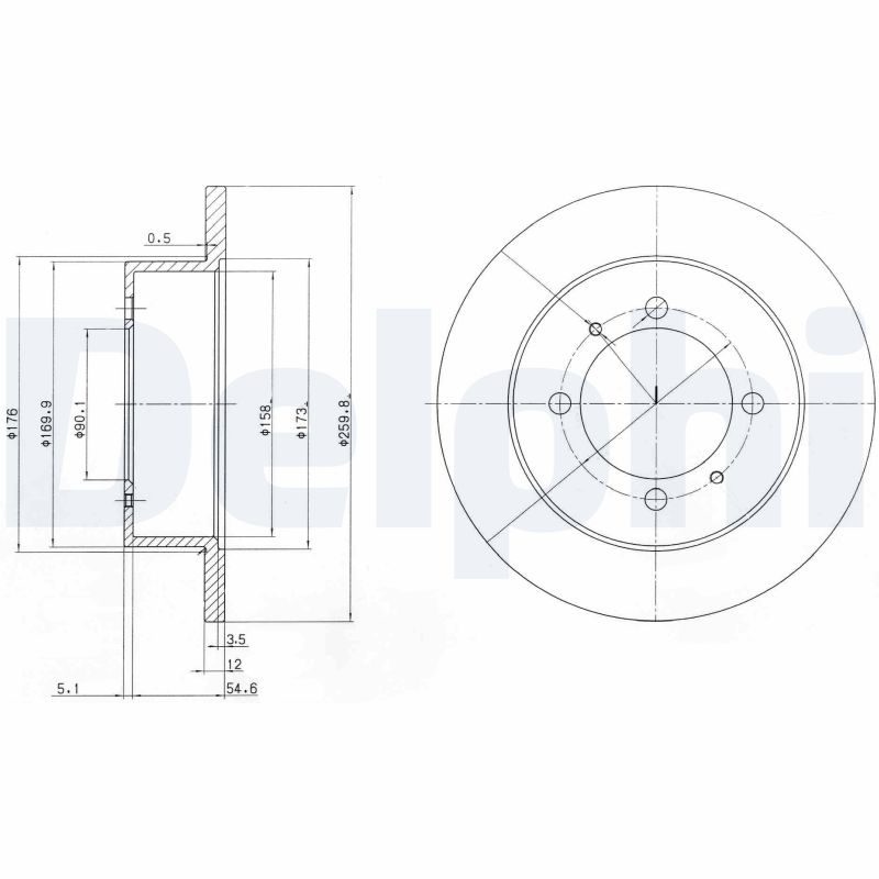 DELPHI BG3609 Brake Disc .
