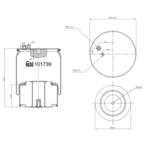 FEBI FE101739 Air Suspension Bellow