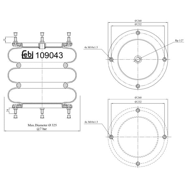 FEBI FE109043 Air Suspension Bellow