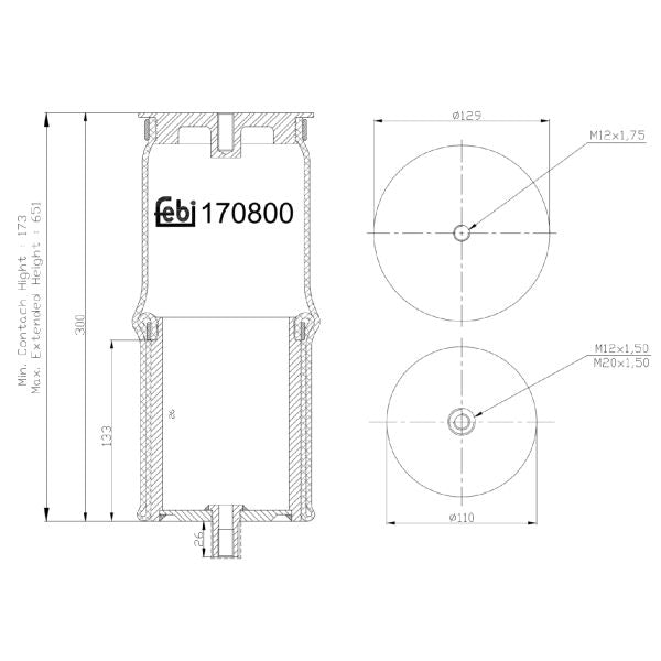 FEBI FE170800 Air Suspension Bellow