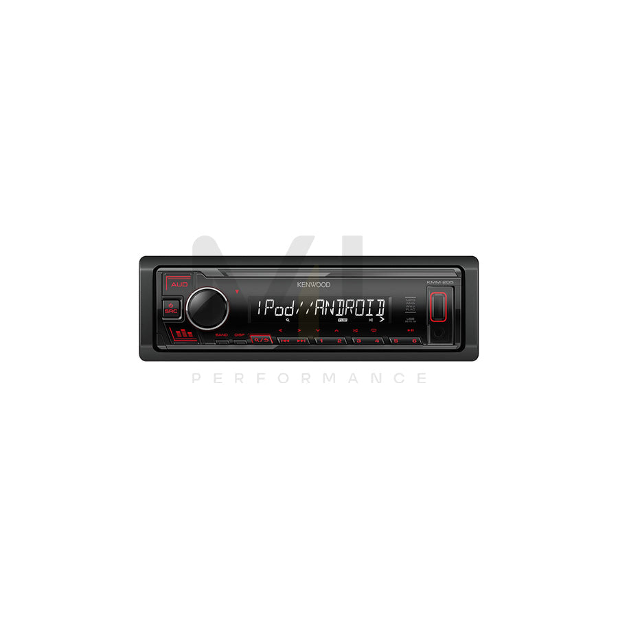 KENWOOD KMM-205 Car stereo 1 DIN, AOA 2.0, Made for iPod/iPhone, 14.4V, FLAC, MP3, WAV, WMA, Spotify App Link
