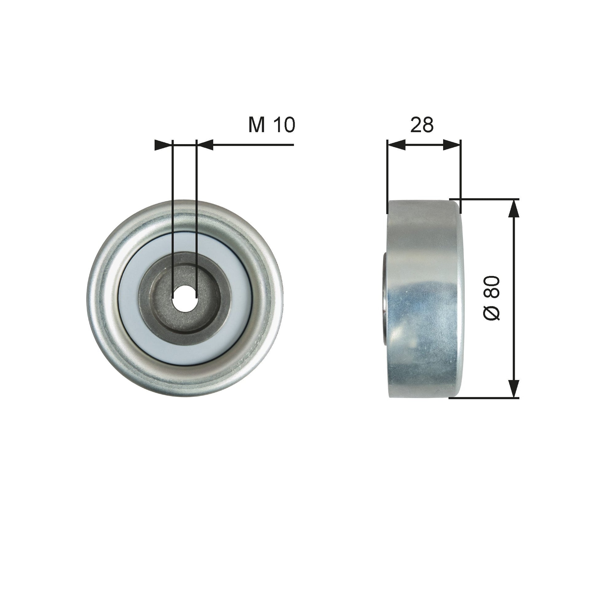 GATES GATT36778 V-Ribbed Belt Deflection/Guide Pulley