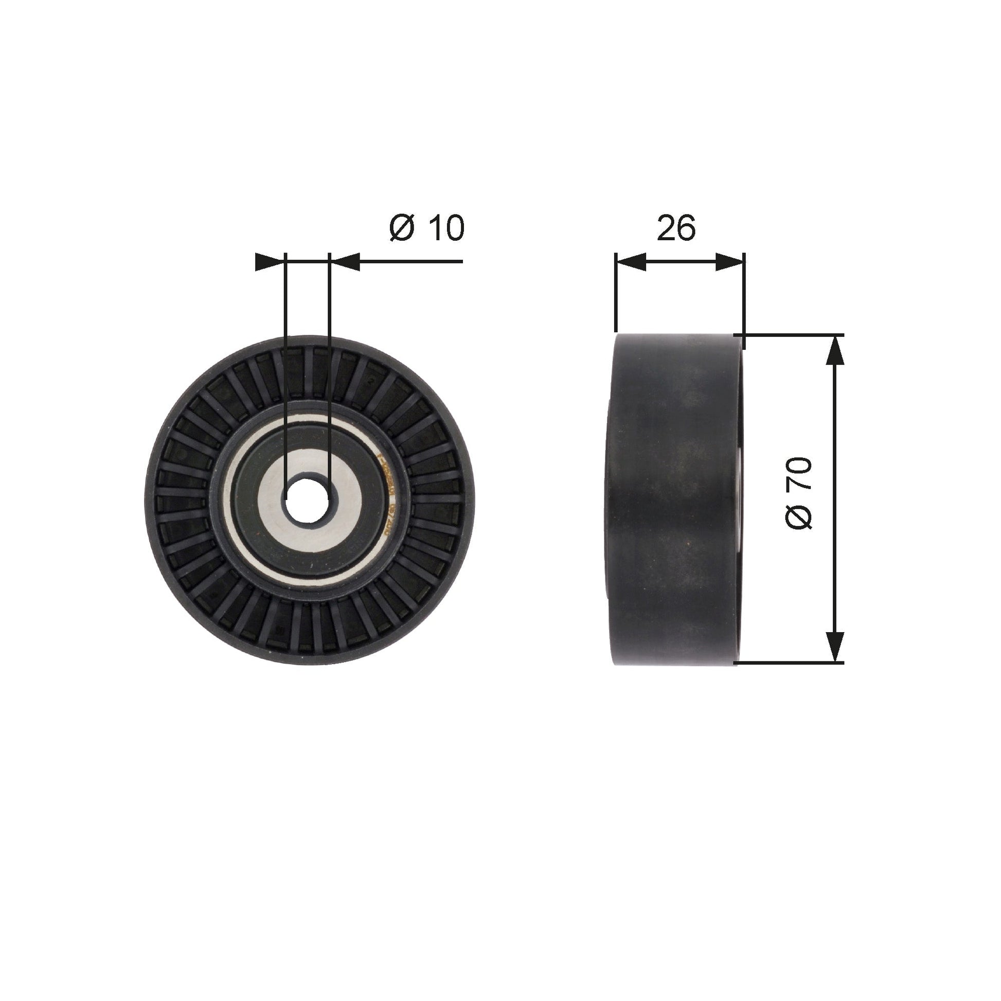 GATES GATT36393 V-Ribbed Belt Deflection/Guide Pulley