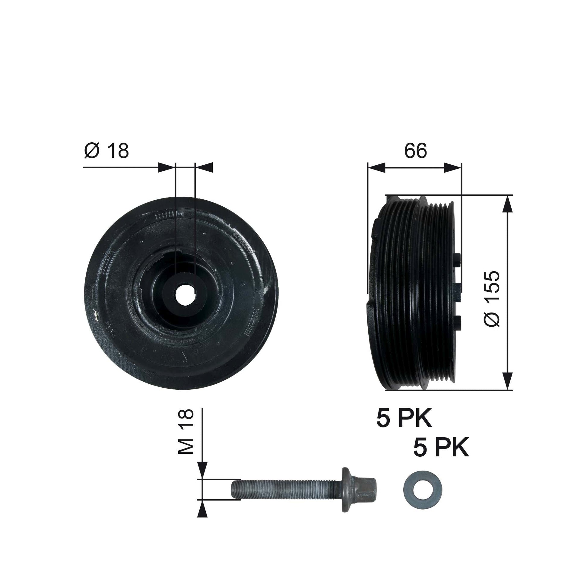 GATES GATTVD1037A Crankshaft Belt Pulley