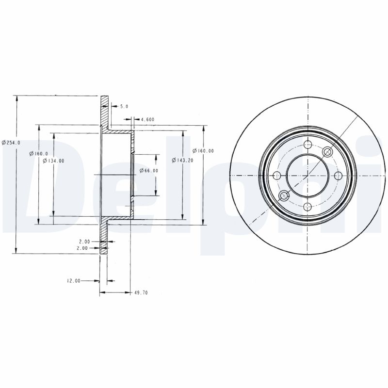 DELPHI BG2703 Brake Disc .