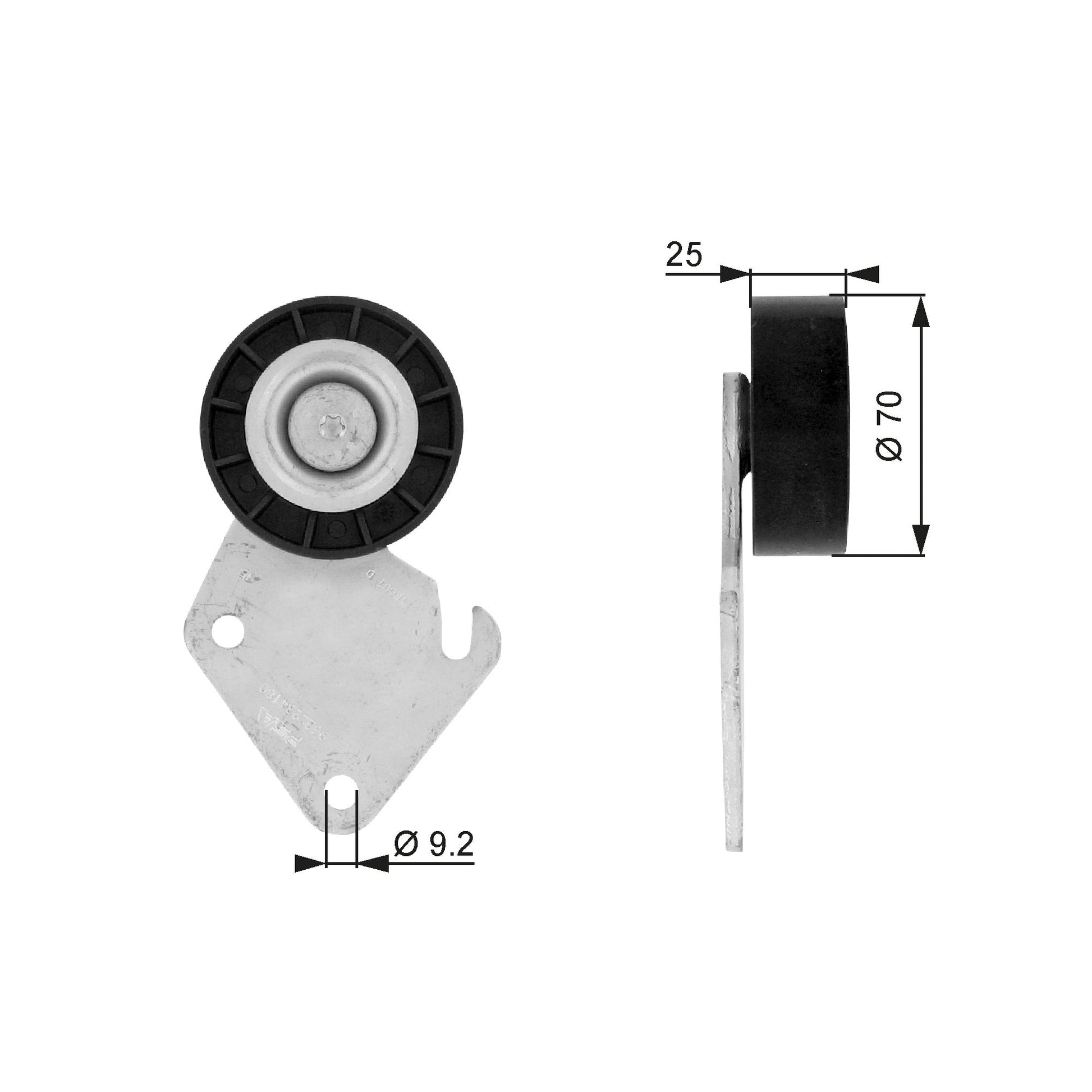 GATES GATT36068 V-Ribbed Belt Deflection/Guide Pulley