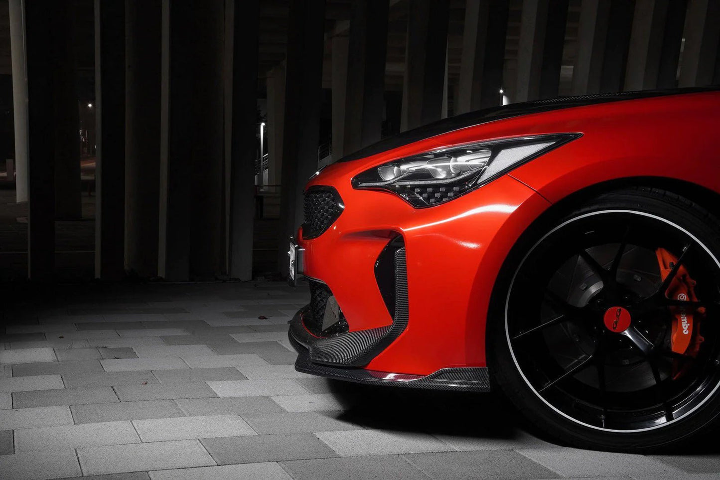 Adro KIA Stinger Carbon Fibre Front Lip V2 (2018+)