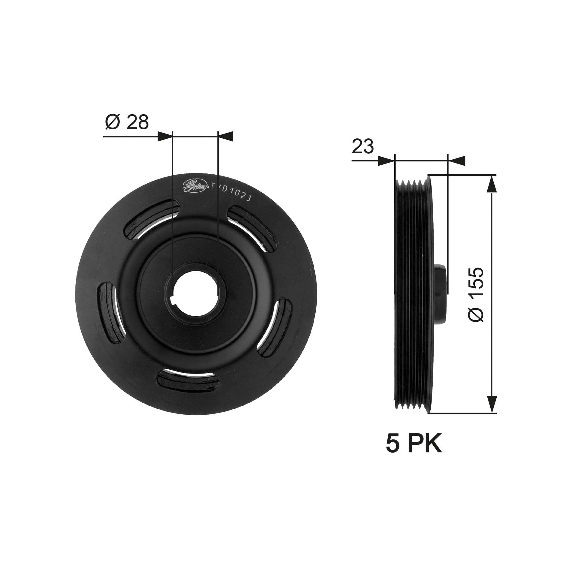 GATES GATTVD1023 Crankshaft Belt Pulley