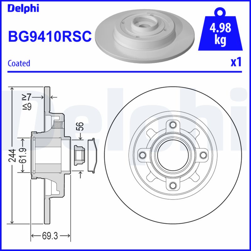 DELPHI BG9410RSC Brake Disc