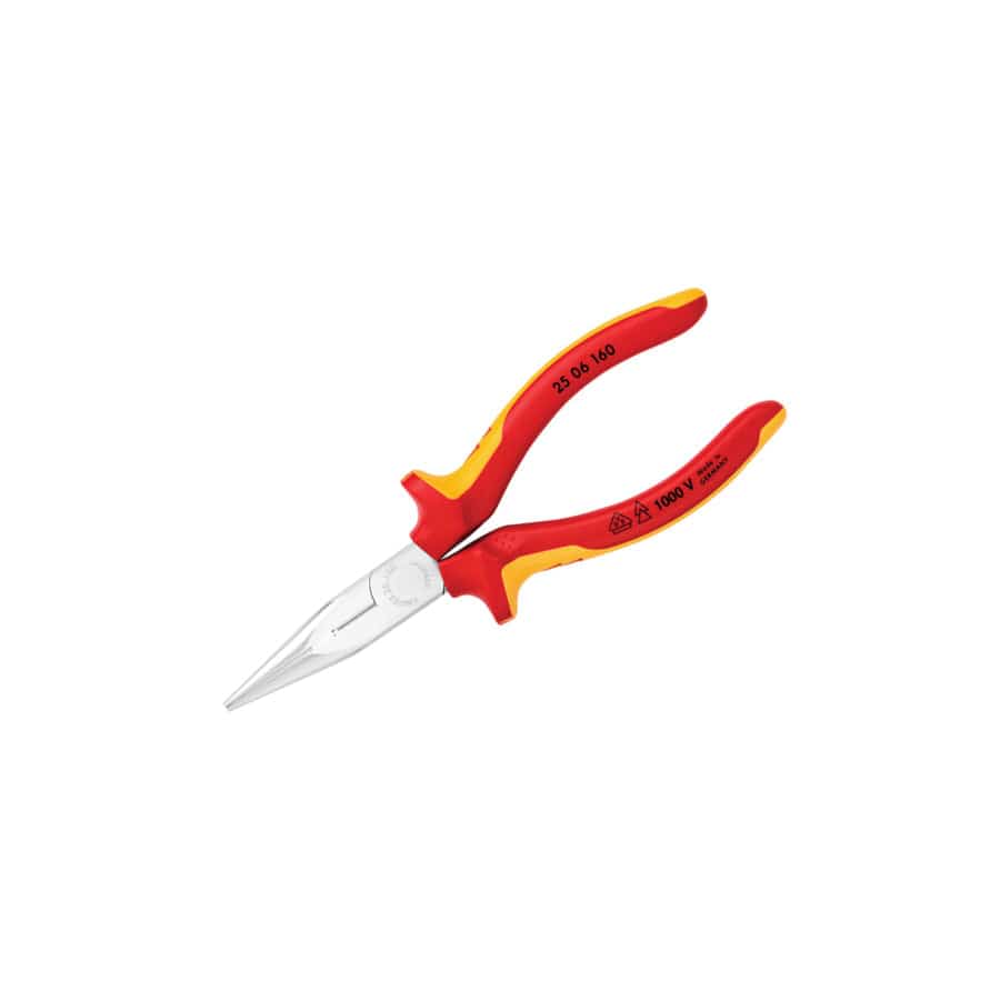 Knipex KPX2506160 VDE Snipe Nose Side Cutting Pliers (Radio) 160mm