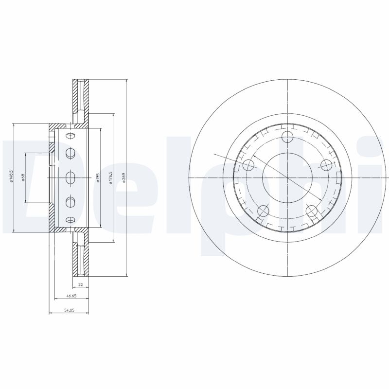 DELPHI BG4057 Brake Disc .