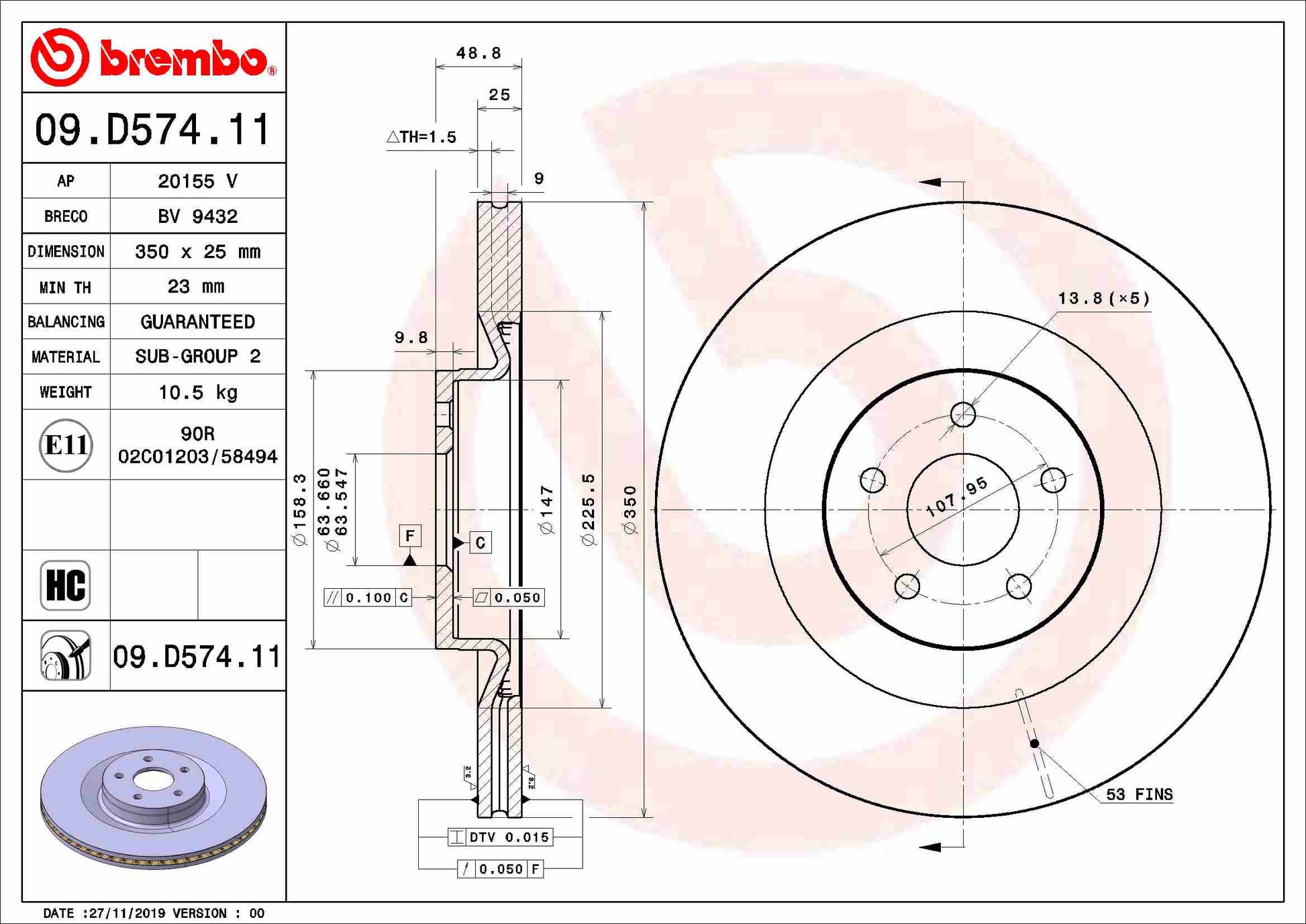 TOURMAX ACS-354 Disc Brake Caliper Repair Kit