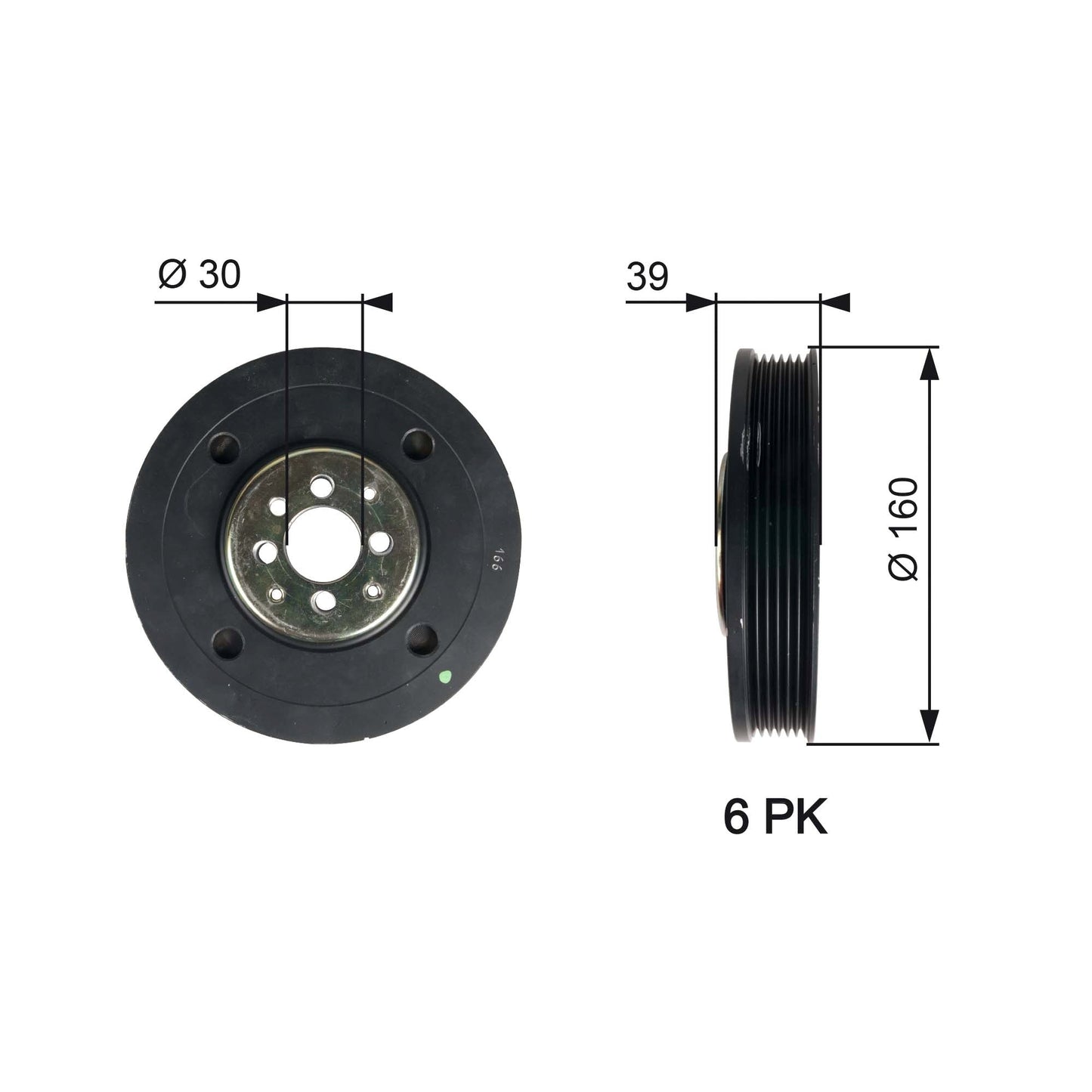 GATES GATTVD1004 Crankshaft Belt Pulley