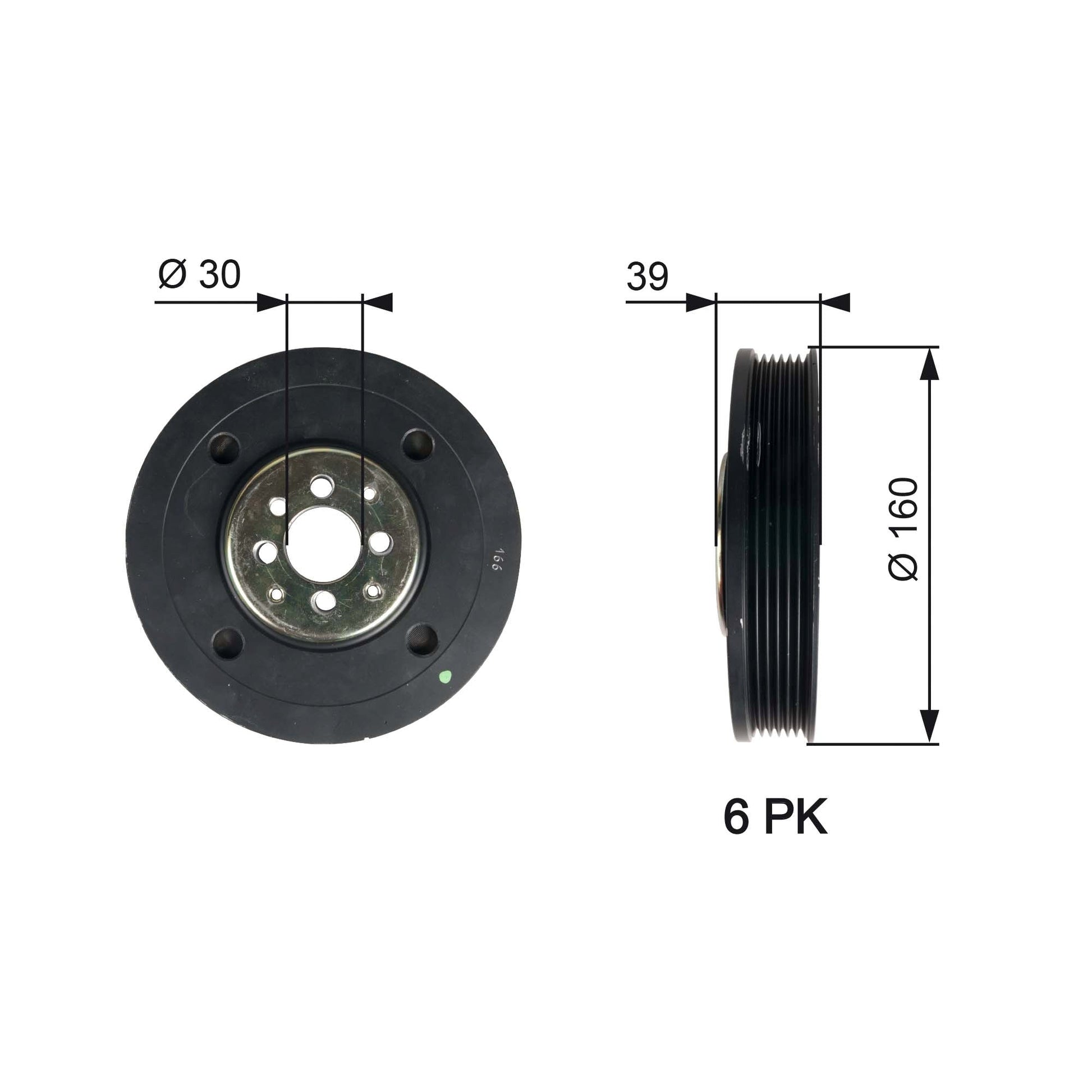 GATES GATTVD1004 Crankshaft Belt Pulley