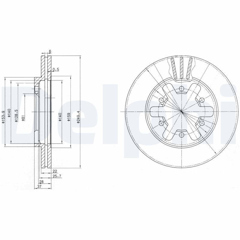 DELPHI BG2457 Brake Disc .