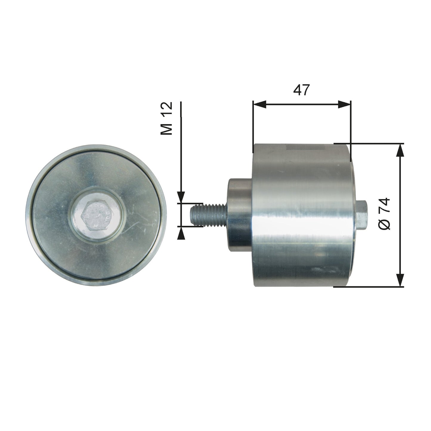 GATES GATT36637 V-Ribbed Belt Deflection/Guide Pulley