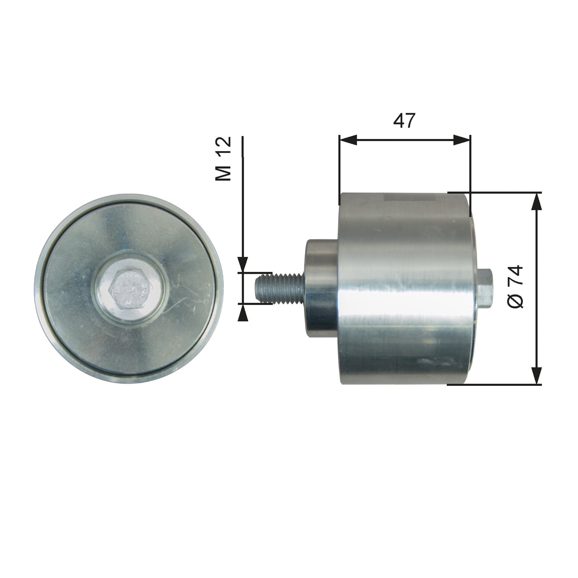 GATES GATT36637 V-Ribbed Belt Deflection/Guide Pulley
