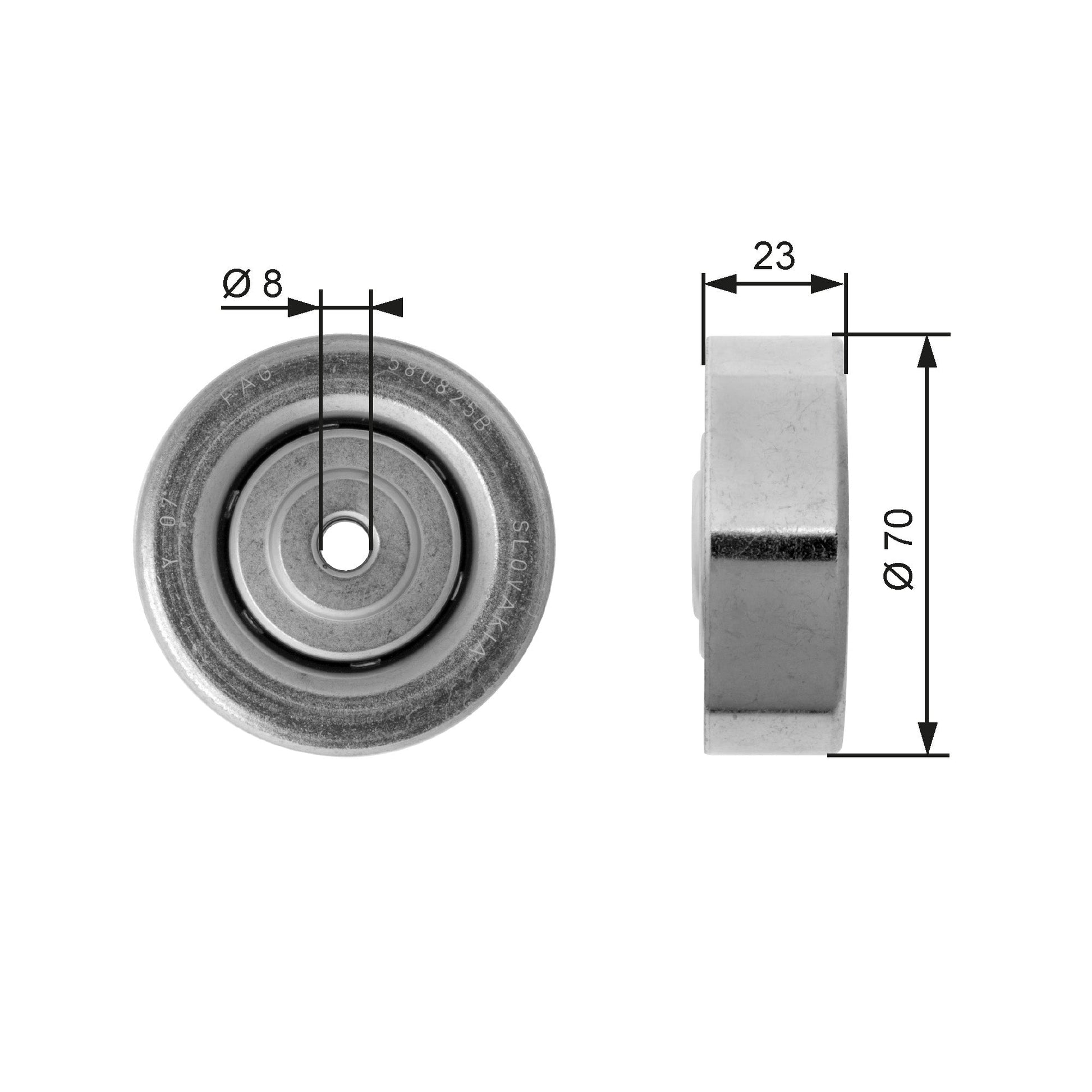 GATES GATT36161 V-Ribbed Belt Tensioner Pulley