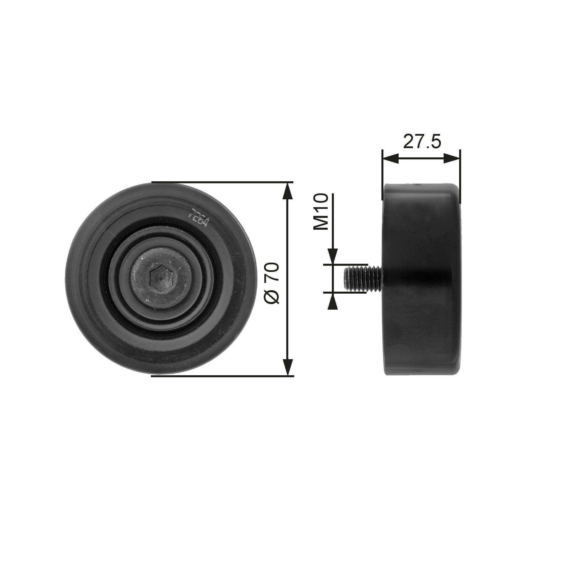 GATES GATT36206 V-Ribbed Belt Deflection/Guide Pulley