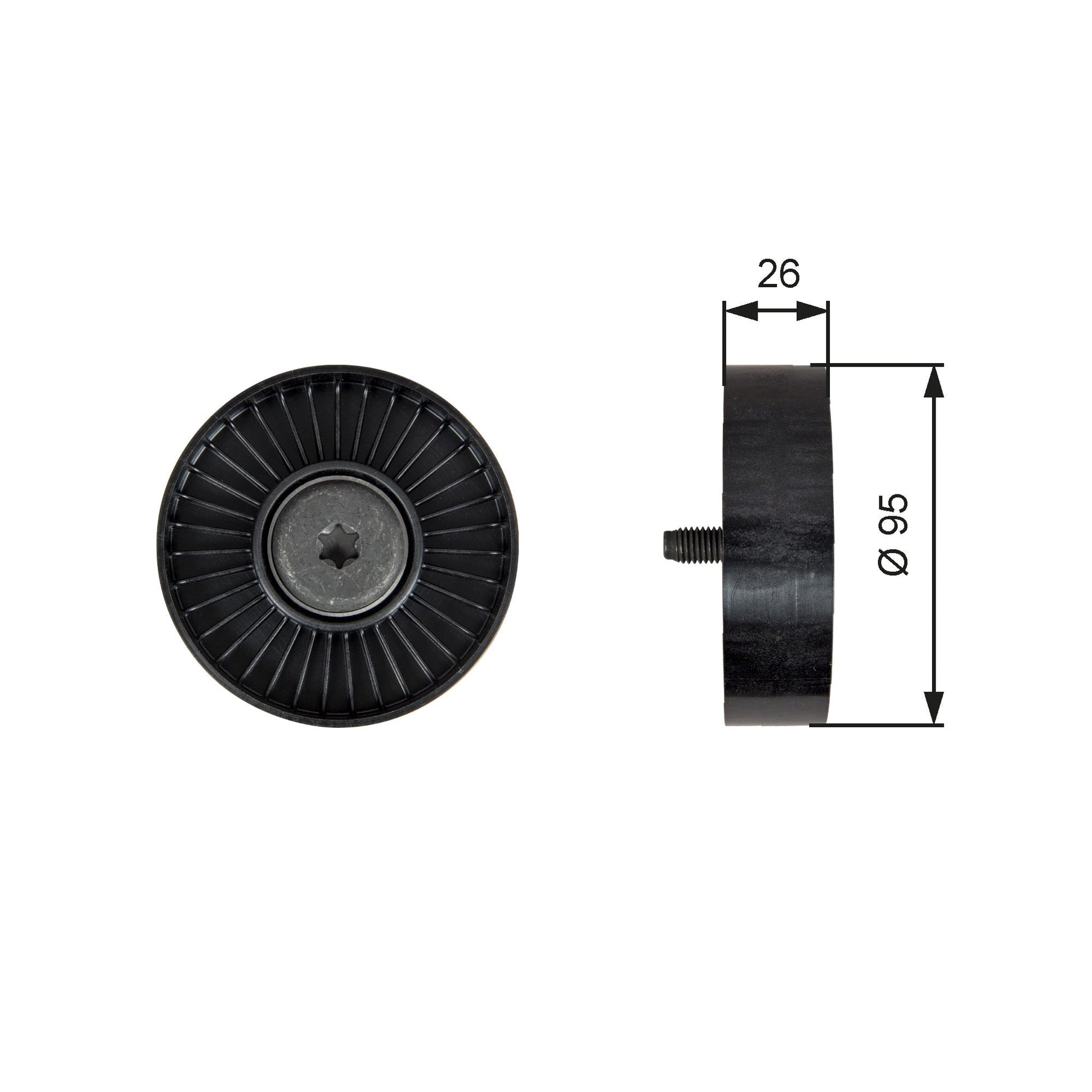 GATES GATT39247 V-Ribbed Belt Deflection/Guide Pulley