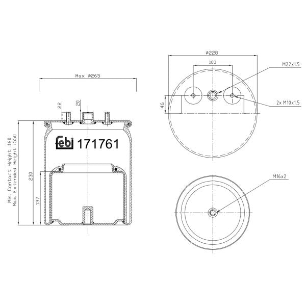 FEBI FE171761 Air Suspension Bellow