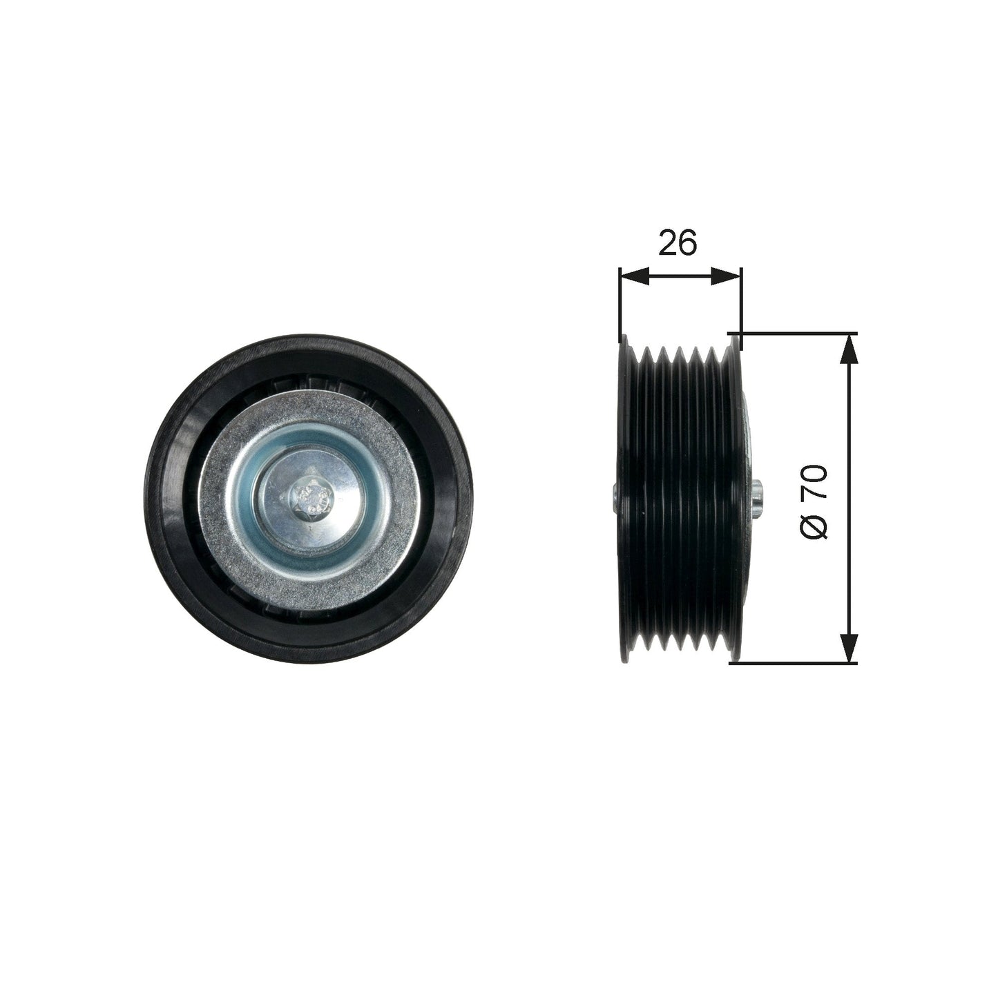 GATES GATT36469 V-Ribbed Belt Deflection/Guide Pulley