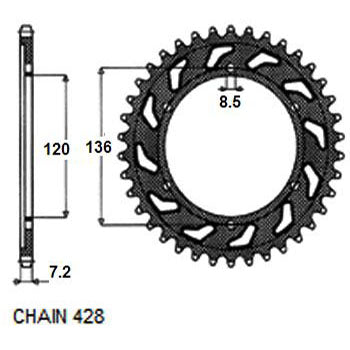 SUNSTAR SUNR1-2502-57 Chain Sprocket