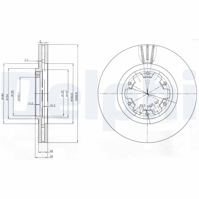 DELPHI BG3972 Brake Disc .