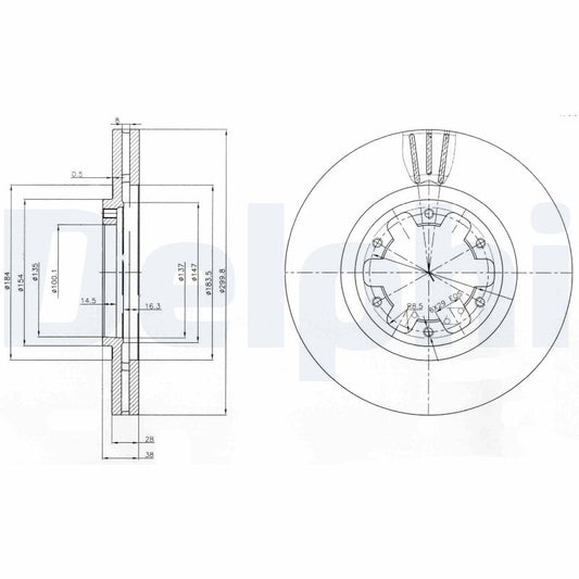 DELPHI BG3972 Brake Disc .