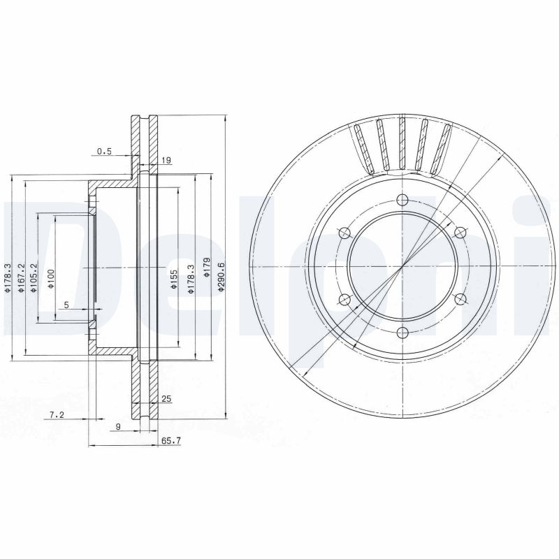 DELPHI BG3423 Brake Disc .