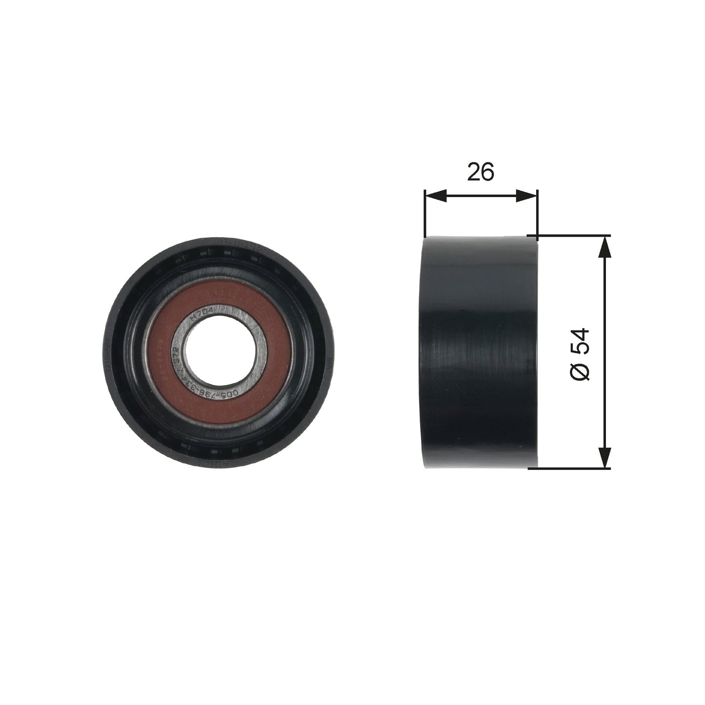 GATES GATT36481 V-Ribbed Belt Deflection/Guide Pulley