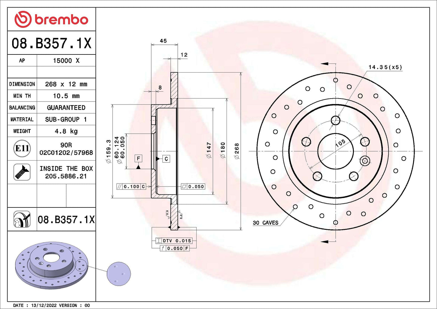 WABCO 12999197VT Disc Brake Caliper Repair Kit