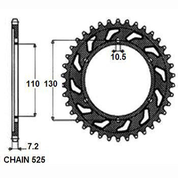 SUNSTAR SUNR1-4474-43 Chain Sprocket