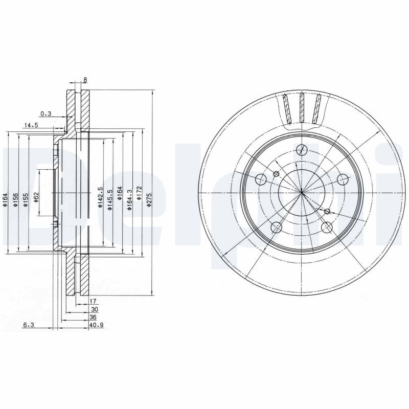 DELPHI BG3266 Brake Disc .