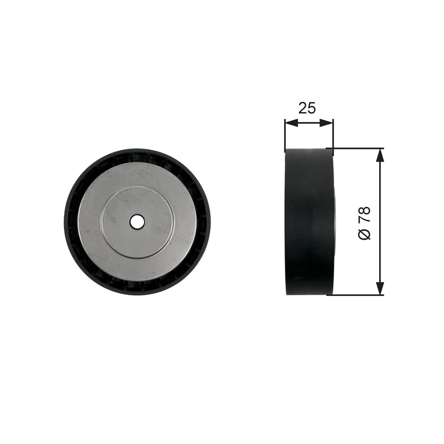 GATES GATT36450 V-Ribbed Belt Deflection/Guide Pulley