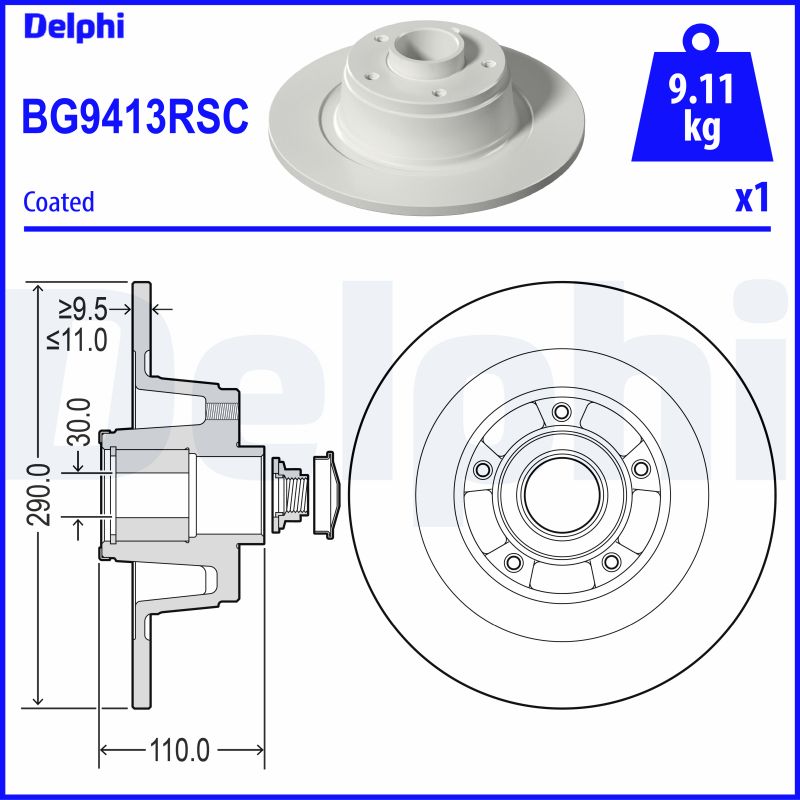 DELPHI BG9413RSC Brake Disc