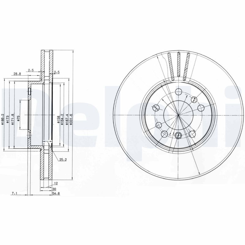 DELPHI BG3628 Brake Disc .