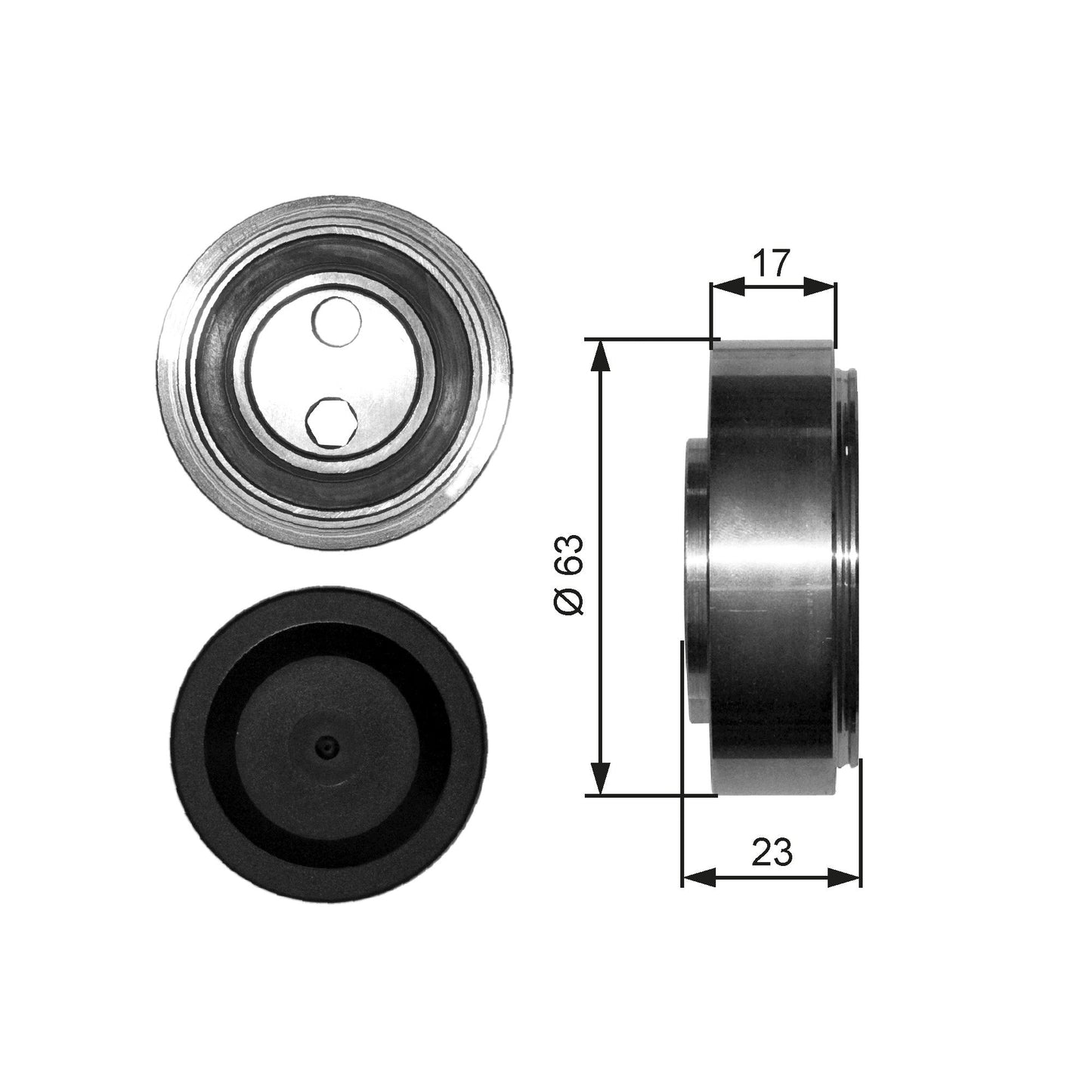 GATES GATT38228 V-Ribbed Belt Tensioner Pulley