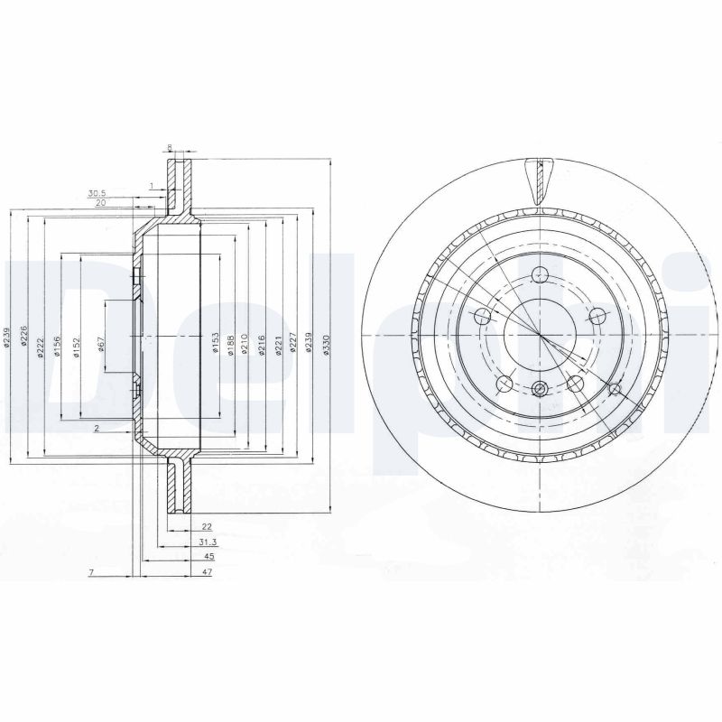 DELPHI BG4030 Brake Disc .